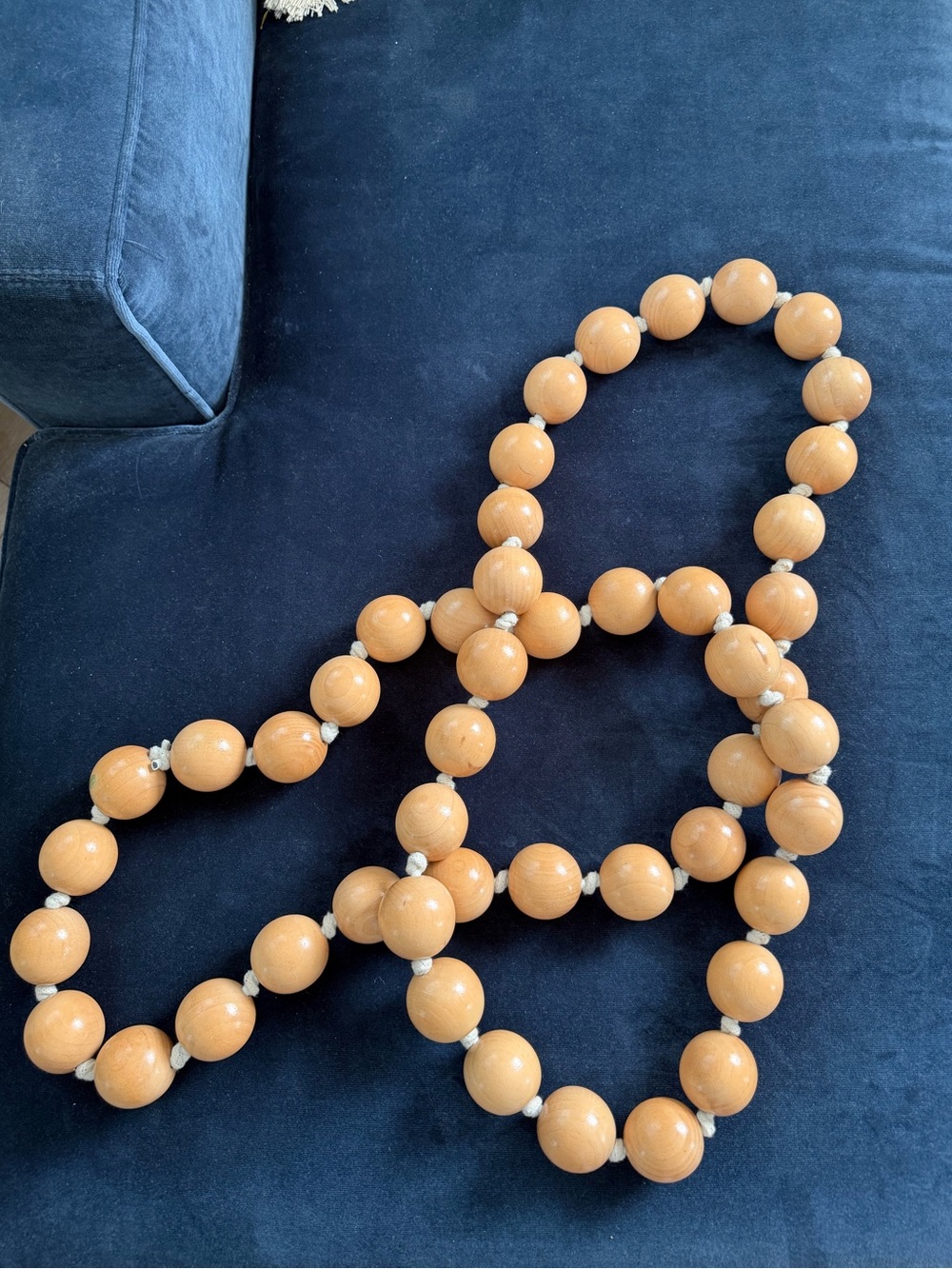 Large wooden bead garland